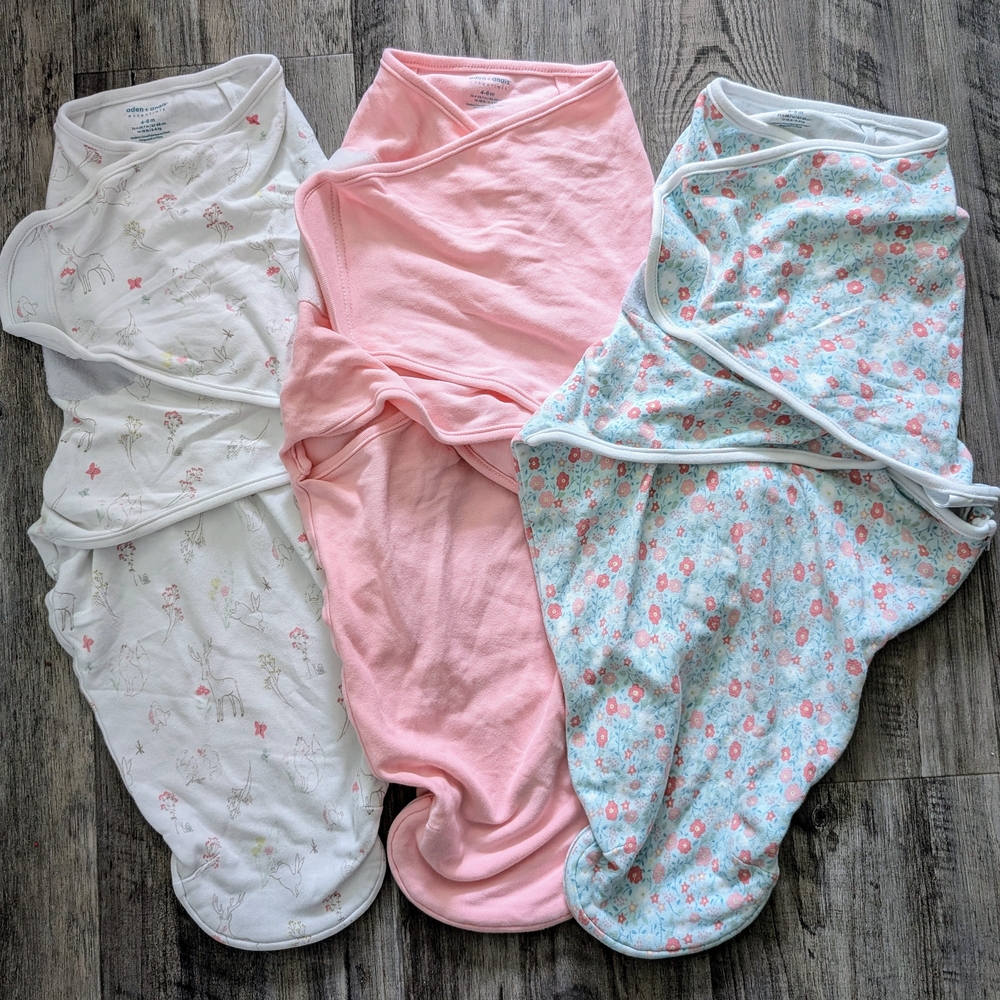 Set of Three Baby Swaddle Blankets